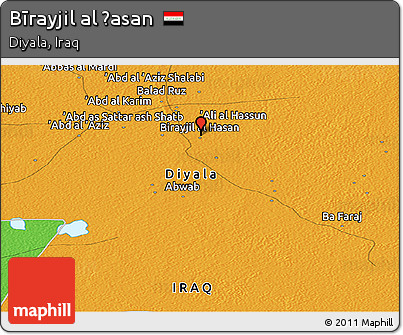 Political Panoramic Map of Bīrayjil Al Ḩasan