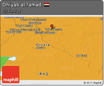 Political Panoramic Map of Dhiyāb Al Ḩamad