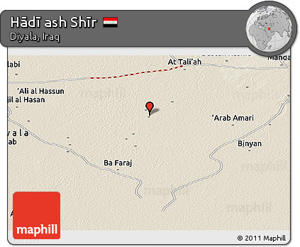 Shaded Relief Panoramic Map of Hādī Ash Shīr
