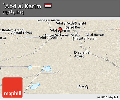 Shaded Relief Panoramic Map of `Abd Al Karīm