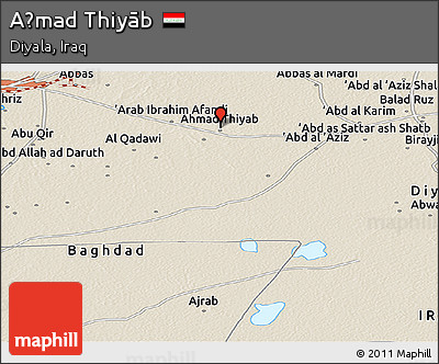 Shaded Relief Panoramic Map of Aḩmad Thiyāb