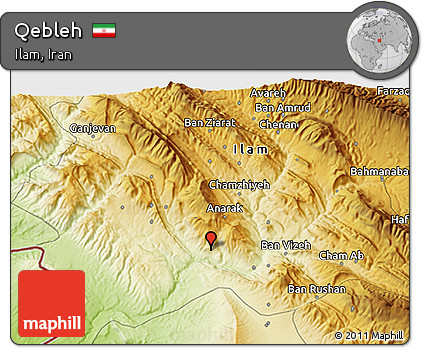 Physical 3D Map of Qebleh