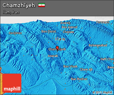 Political 3D Map of Chamzhīyeh