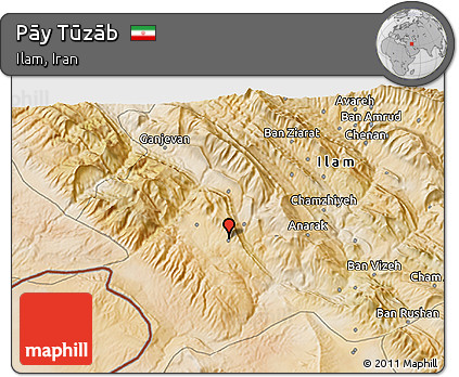 Satellite 3D Map of Pāy Tūzāb