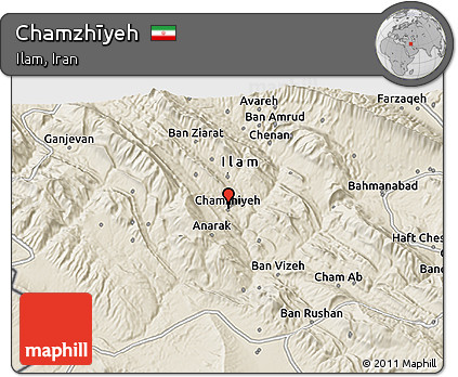 Shaded Relief 3D Map of Chamzhīyeh