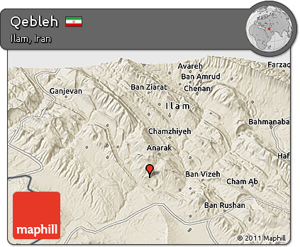 Shaded Relief 3D Map of Qebleh