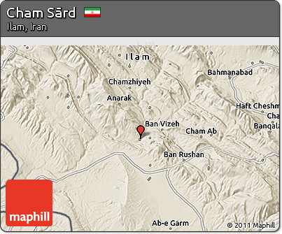 Shaded Relief 3D Map of Cham Sārd