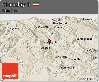 Shaded Relief 3D Map of Chamzhīyeh