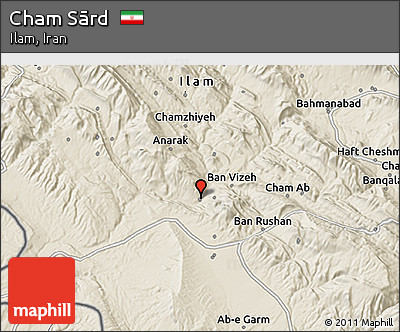 Shaded Relief 3D Map of Cham Sārd