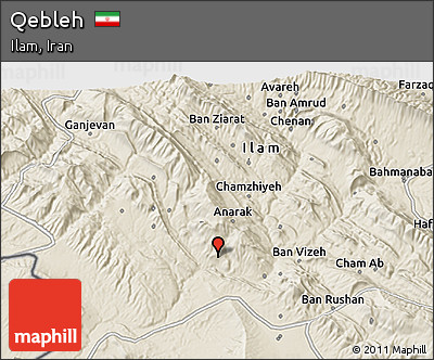 Shaded Relief 3D Map of Qebleh