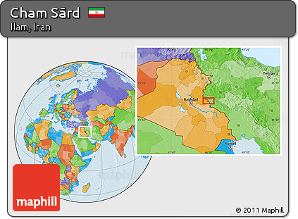 Political Location Map of Cham Sārd