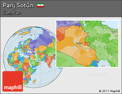Political Location Map of Panj Sotūn