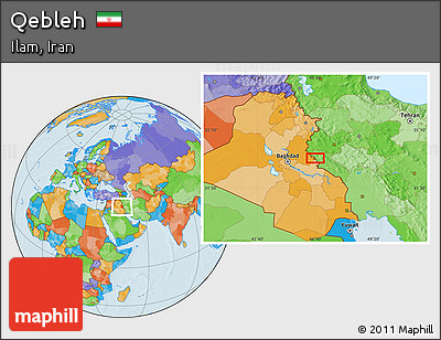 Political Location Map of Qebleh