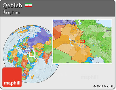 Political Location Map of Qebleh