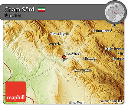 Physical Map of Cham Sārd