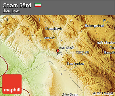 Physical Map of Cham Sārd