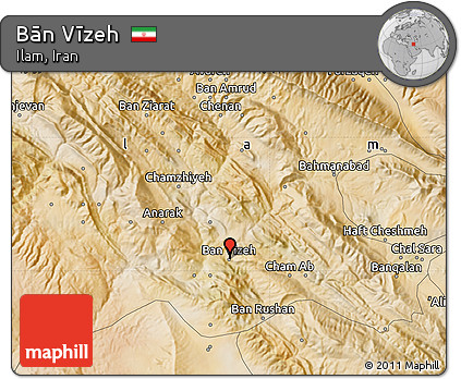 Satellite Map of Bān Vīzeh