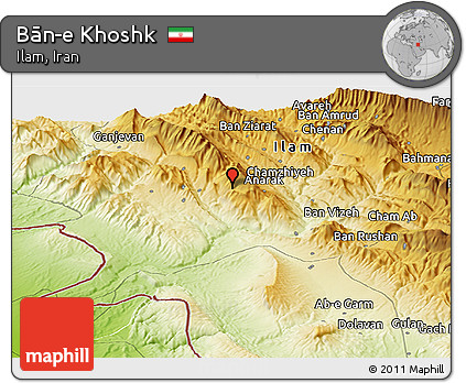 Physical Panoramic Map of Bān-e Khoshk