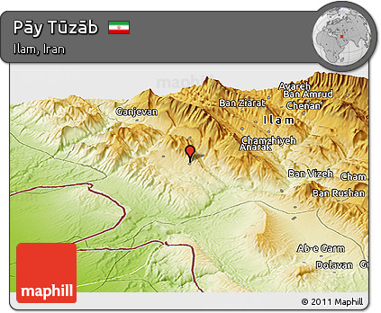 Physical Panoramic Map of Pāy Tūzāb