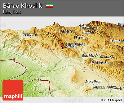 Physical Panoramic Map of Bān-e Khoshk