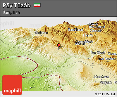 Physical Panoramic Map of Pāy Tūzāb
