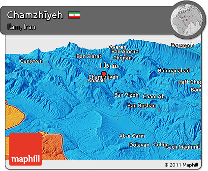 Political Panoramic Map of Chamzhīyeh
