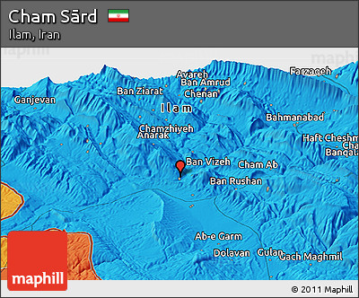 Political Panoramic Map of Cham Sārd