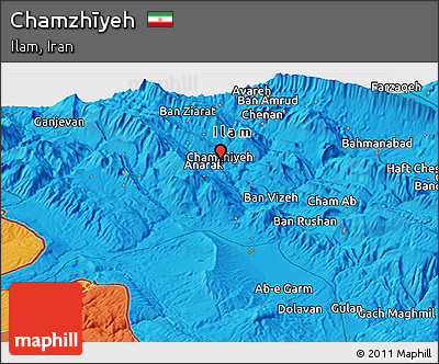 Political Panoramic Map of Chamzhīyeh