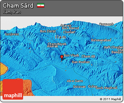 Political Panoramic Map of Cham Sārd