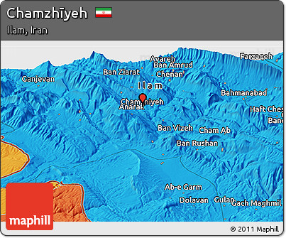 Political Panoramic Map of Chamzhīyeh