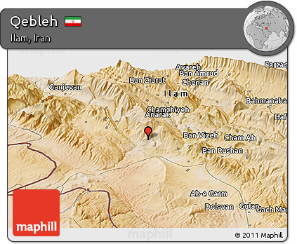 Satellite Panoramic Map of Qebleh