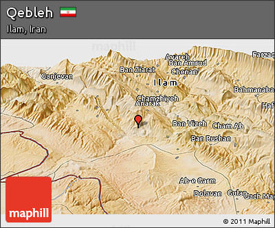 Satellite Panoramic Map of Qebleh