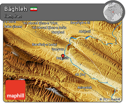 Physical 3D Map of Bāghleh