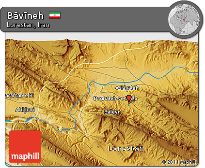 Physical 3D Map of Bāvīneh