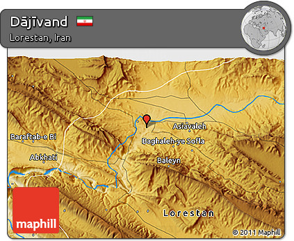 Physical 3D Map of Dājīvand