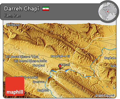 Physical 3D Map of Darreh Chapī