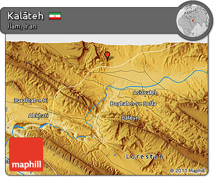 Physical 3D Map of Kalāteh