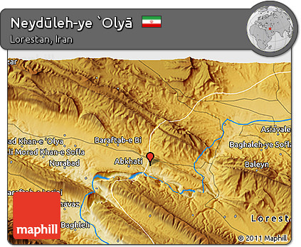 Physical 3D Map of Neydūleh-ye `Olyā