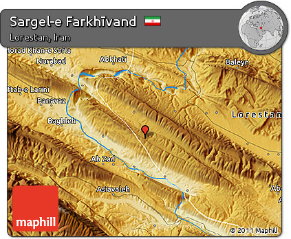 Physical 3D Map of Sargel-e Farkhīvand