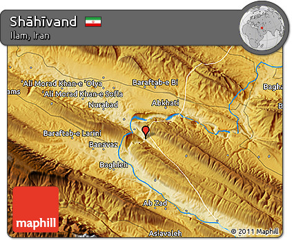 Physical 3D Map of Shāhīvand