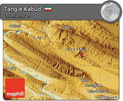 Physical 3D Map of Tang-e Kabūd