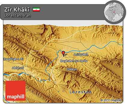 Physical 3D Map of Zīr Khākī
