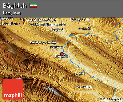 Physical 3D Map of Bāghleh