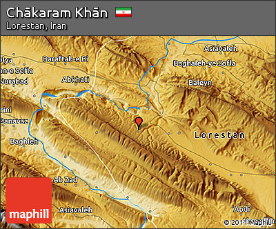 Physical 3D Map of Chākaram Khān