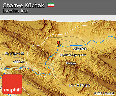 Physical 3D Map of Cham-e Kūchak