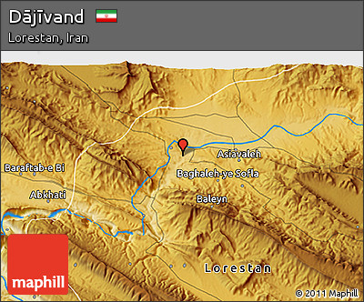 Physical 3D Map of Dājīvand