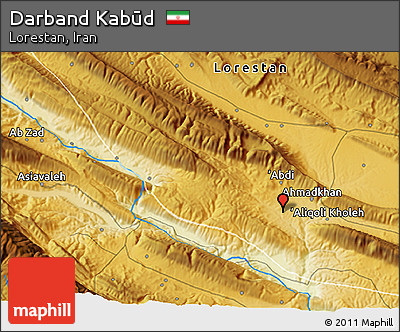 Physical 3D Map of Darband Kabūd