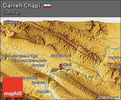 Physical 3D Map of Darreh Chapī
