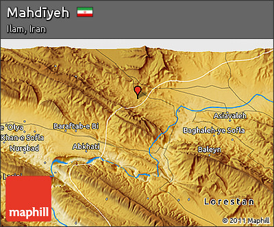 Physical 3D Map of Mahdīyeh