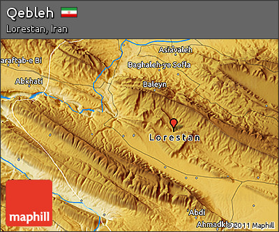 Physical 3D Map of Qebleh